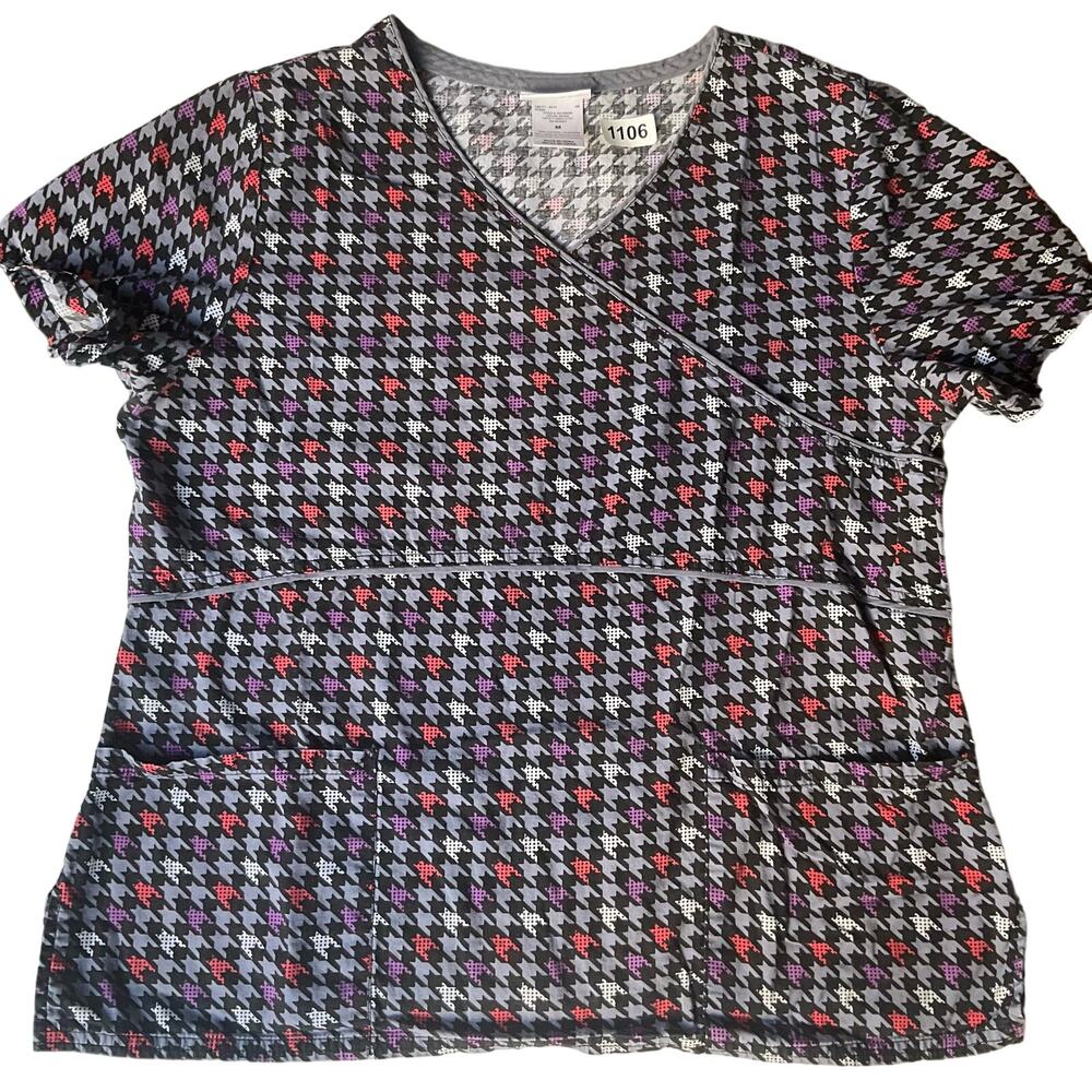 Scrub Star Women’s Short Sleeve Nurse Blouse Size M, Black & Blue
